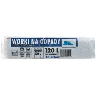 Worki na śmieci 120L LDPE czarne (10szt) 70cm/110cm