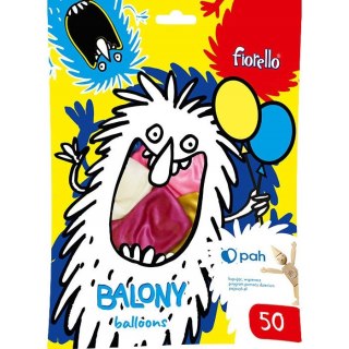 Balony metalizowane mix kolorów 10" (50szt.) FIORELLO 170-2636