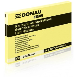 Karteczki Donau Eco 76x101mm żółte (100)