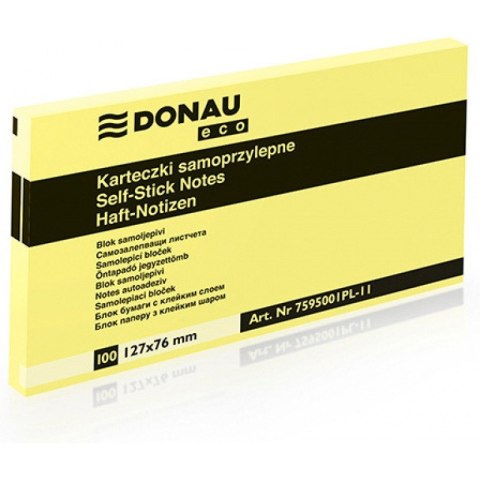 Karteczki Donau Eco 76x127mm żółte (100)
