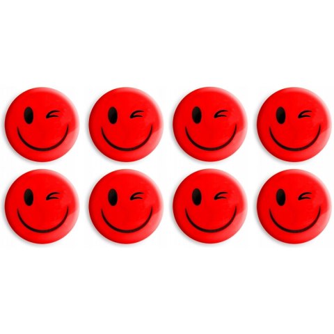 Magnesy do tablic czerwone uśmiechy 20mm (8szt.) GM300-SC8 TETIS