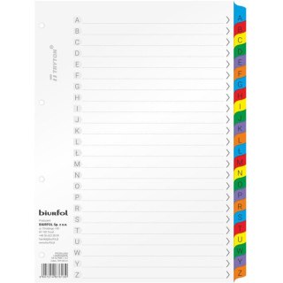 Przekładki alfabetyczne do segregatora A4 A-Z laminowane TRY-05-01 BIURFOL