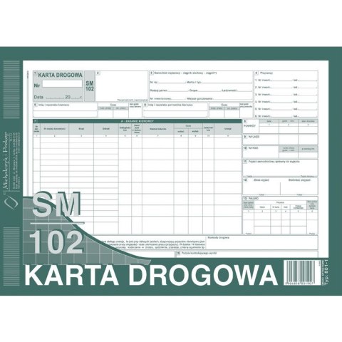 KARTA DROGOWA - SAMOCHÓD CIĘŻAROWY A4 (OFFSET)