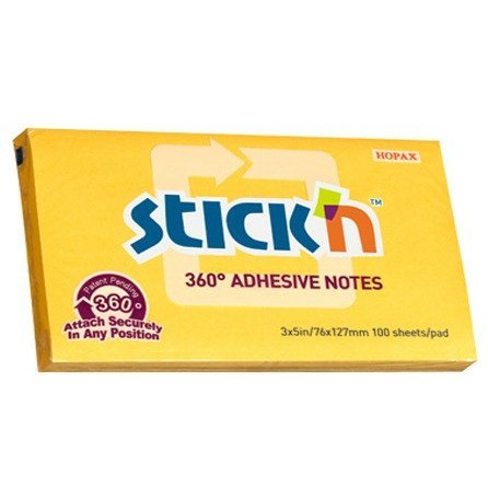 KARTECZKI STICK'N 76*127mm ŻÓŁTE (100)