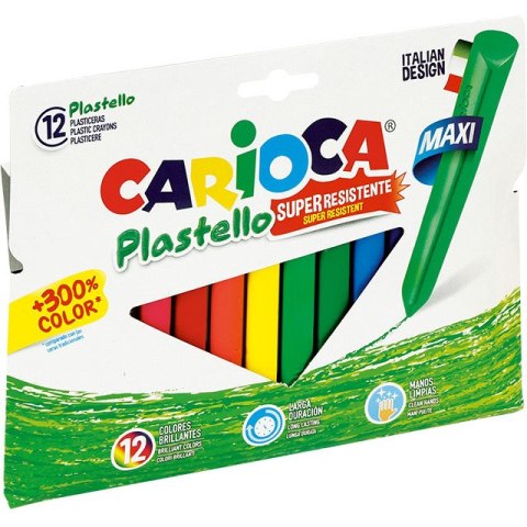KREDKI CARIOCA PLASTELLO JUMBO 12 KOLORÓW