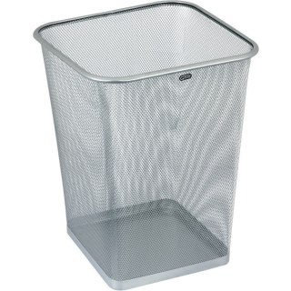 METALOWY KOSZ NA ŚMIECI 18L KWADRAT SREBRNY