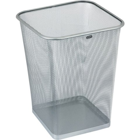 METALOWY KOSZ NA ŚMIECI 18L KWADRAT SREBRNY