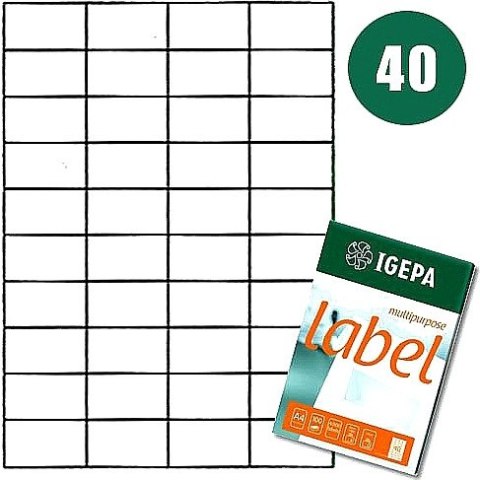ETYKIETY A4 IGEPA 52,5*29,7mm BIAŁE (100)