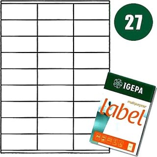 ETYKIETY A4 IGEPA 70,0*32,0mm BIAŁE (100)