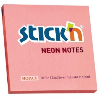 KARTECZKI STICK'N 76*76mm RÓŻOWE NEON (100)
