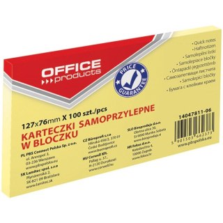 Karteczki Office Products 76x127mm żółte (100)