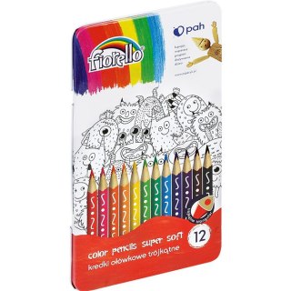 Kredki ołówkowe Fiorello Super Soft 12 kolorów