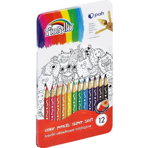Kredki ołówkowe Fiorello Super Soft 12 kolorów
