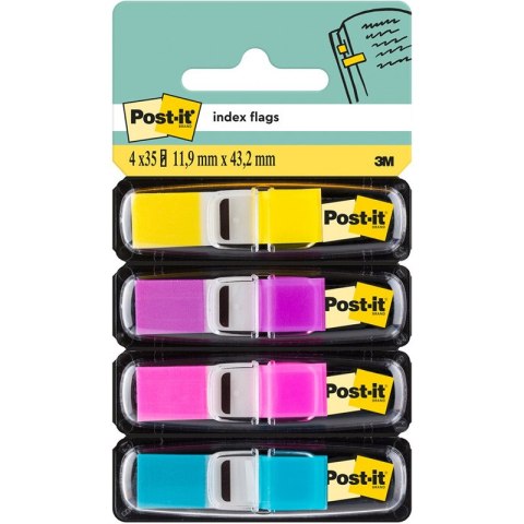 ZAKŁADKI POST-IT 12*43mm 4 KOLORY NEON (4*35)