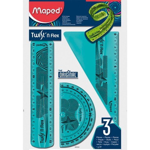 ZESTAW MAPED TWIST'N FLEX: LINIJKA EKIERKA KĄTOMIERZ