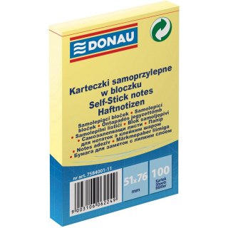 Karteczki Donau 51x76mm żółte (100)