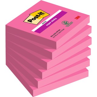 Karteczki Post-it Super Sticky 76x76mm (654-6SS-PNK) fuksja (90)