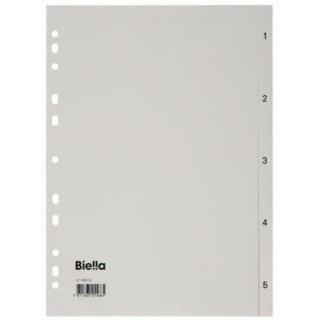 PRZEKŁADKI PP BIELLA A4 1-5 SZARE