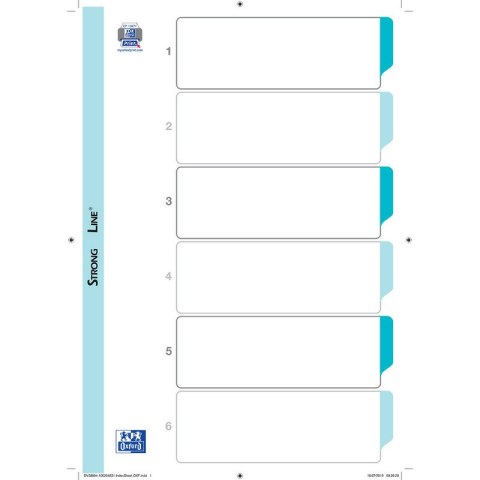 Przekładki mylar Oxford A4+ 6 kart