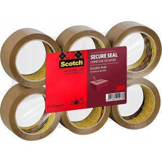 Taśma pakowa Scotch Secure Seal 50mm/66m brązowa (6 sztuk)