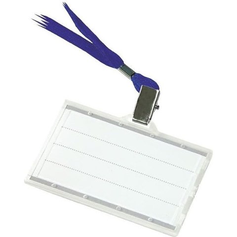 Identyfikator Donau 56x90mm PCV z taśmš niebieskš