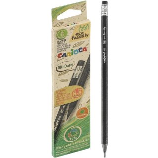 Ołówki Carioca EcoFamily HB z gumką (6)