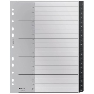 Przekładki PP Leitz Recycle A4 Maxi 1-20 czarne