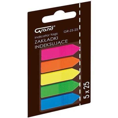 Zakładki Grand 12x45mm strzałki 5 kolorów (5x25)