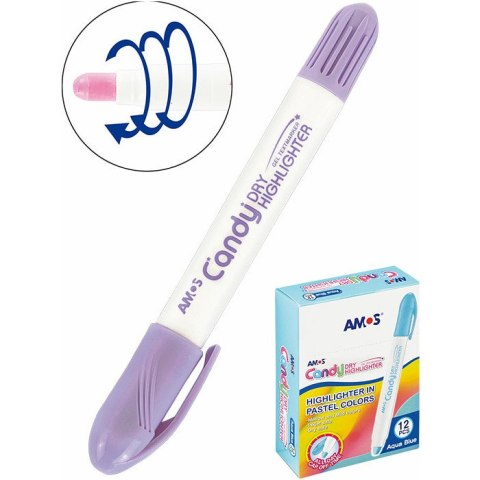 Zakreślacz w sztyfcie Amos Candy lawendowy