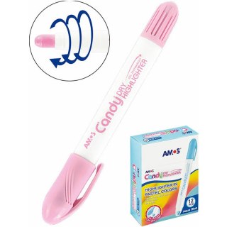 Zakreślacz w sztyfcie Amos Candy róż pudrowy