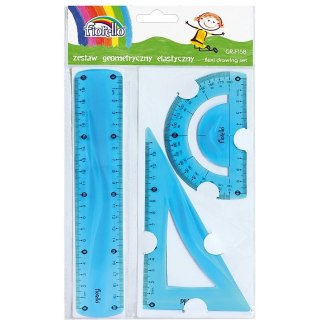 Zestaw Fiorello: linijka 20cm ekierka kątomierz