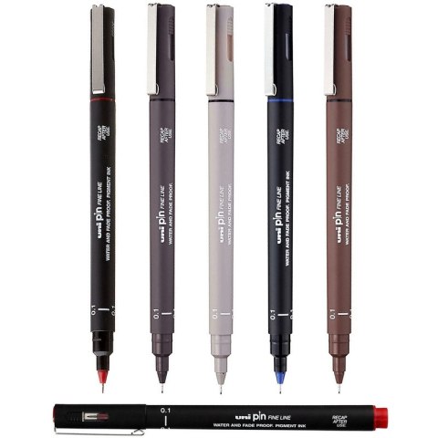 Cienkopis kreślarski Uni Pin-200 0.1mm czerwony