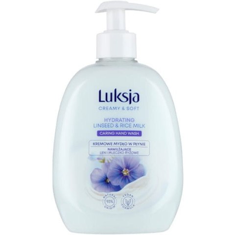 Mydło w płynie z dozownikiem LUKSJA 500ml LINSEED/ Len i mleczko ryżowe