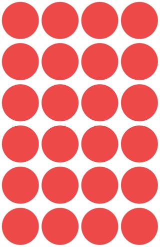 Trwałe kółka 18mm 96szt./op. czerwone 3004 AVERY ZWECKFORM