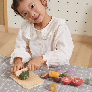 VIGA Drewniany zestaw do krojenia na desce - Warzywa