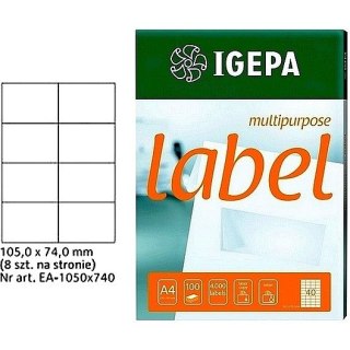 ETYKIETY A4 IGEPA 105*74,0mm BIAŁE (100)