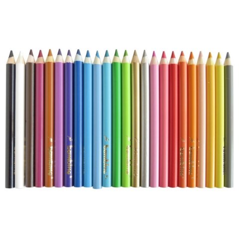 Kredki dla dzieci z glinki kaolinowej Zestaw 24 kredek + temperówka BAMBINO St.Majewski