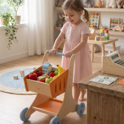 VIGA Drewniany Wózek sklepowy na zakupy