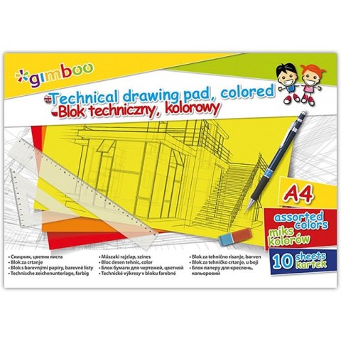 Blok techniczny Gimboo A4/10k kolorowy