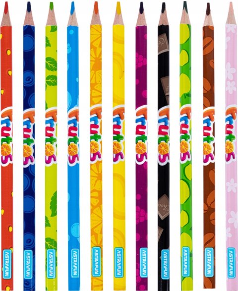 Kredki ołówkowe zapachowe trójkątne FRUTOS 12 kol. 312024002 ASTRA