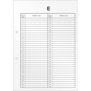 Przekładki do akt osobowych E Wkład do segregatora 10 arkuszy DRU-055E BIURFOL