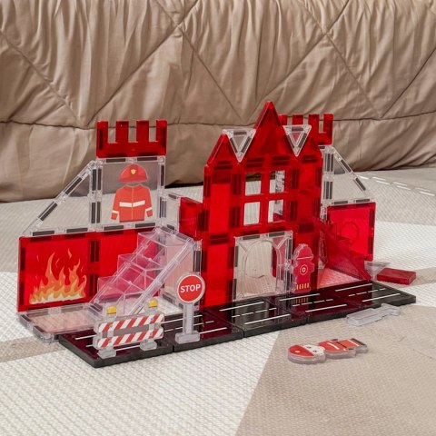 WOOPIE Klocki Magnetyczne 3D Zestaw Straż Pożarna 48el.