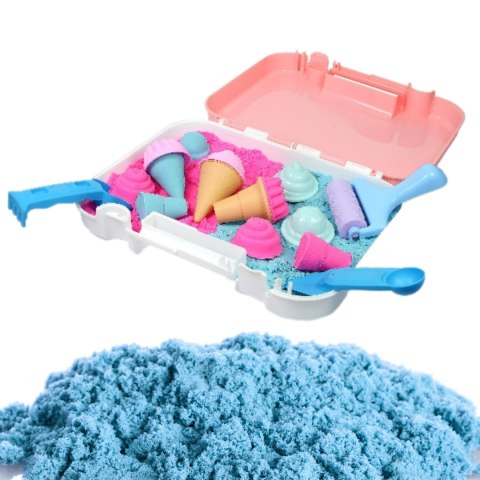 WOOPIE Zestaw Piasek Kinetyczny Lody w Walizce 1kg + Akcesoria