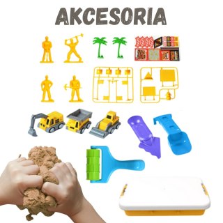 WOOPIE Zestaw Piasek Kinetyczny Plac Budowy w Walizce Pojazdy 1kg