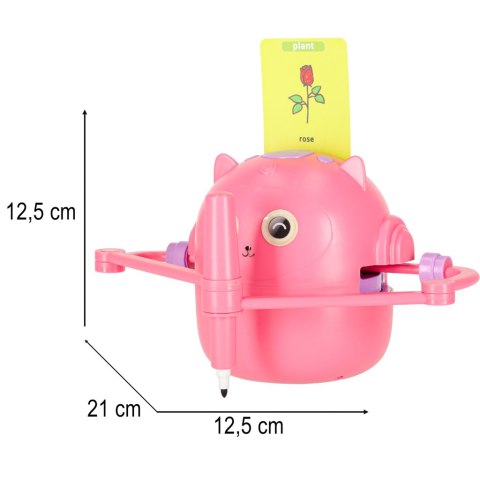 Zabawka interaktywna robot nauka rysowania fiszki kolorowe mazaki różowy