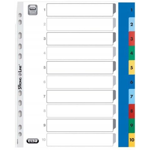 Przekładki A4 MAXI 1-10 kolor PP numeryczne 100205095 OXFORD