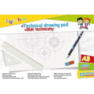 Blok techniczny Gimboo A3/10k biały