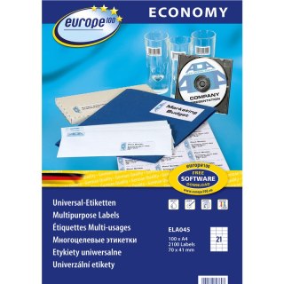 Etykiety Europe100 A4 70x41mm białe (100)