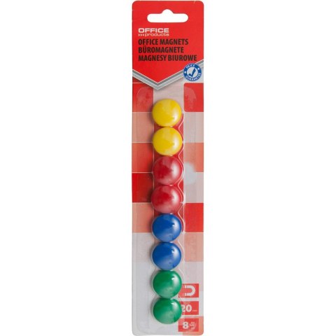 Magnesy do tablic Office Products śr.20mm mix kolorów (8)