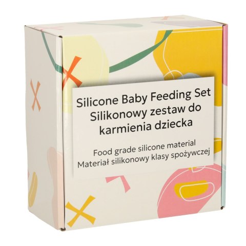 Naczynia silikonowe dla dzieci sowa zestaw 8 elementów beżowe